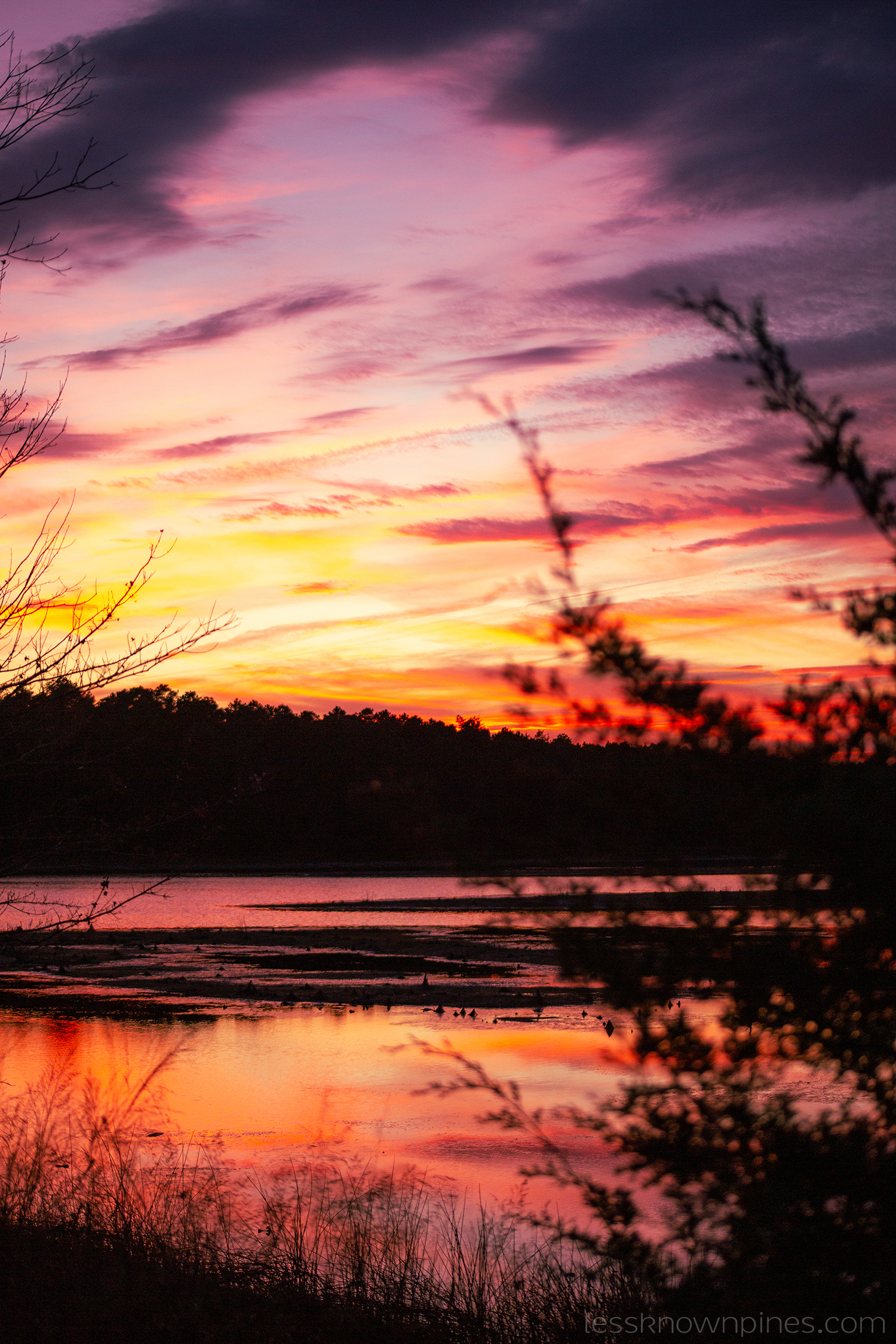 Chatsworth lake during twilight